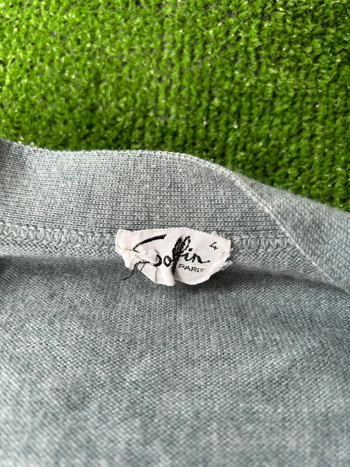Cardigan gris vintage de lana peinada talla 4 / L – photo 6